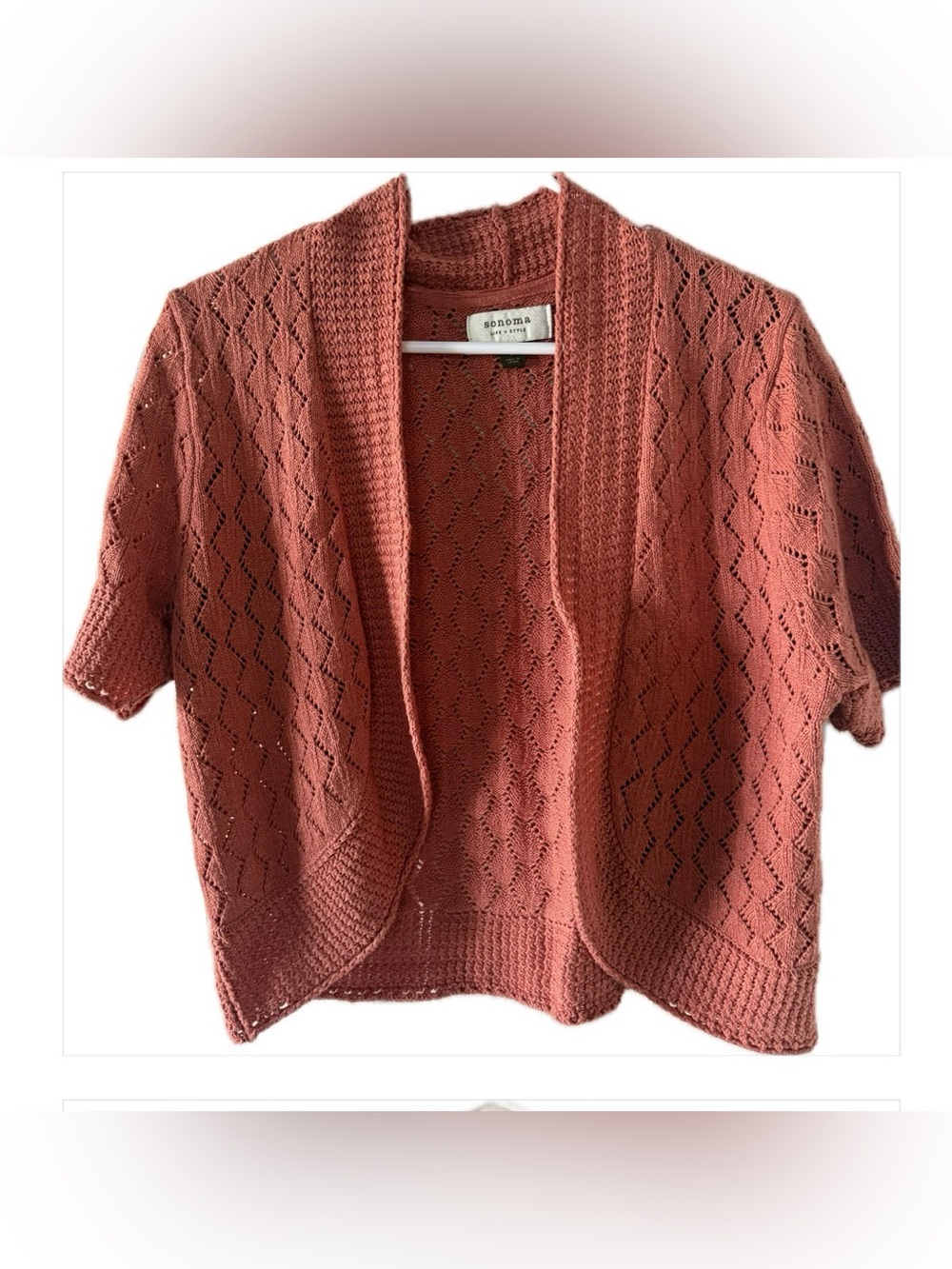 Sonoma Short Sleeve Openfront Cardigan Sweater - Dusty Rose